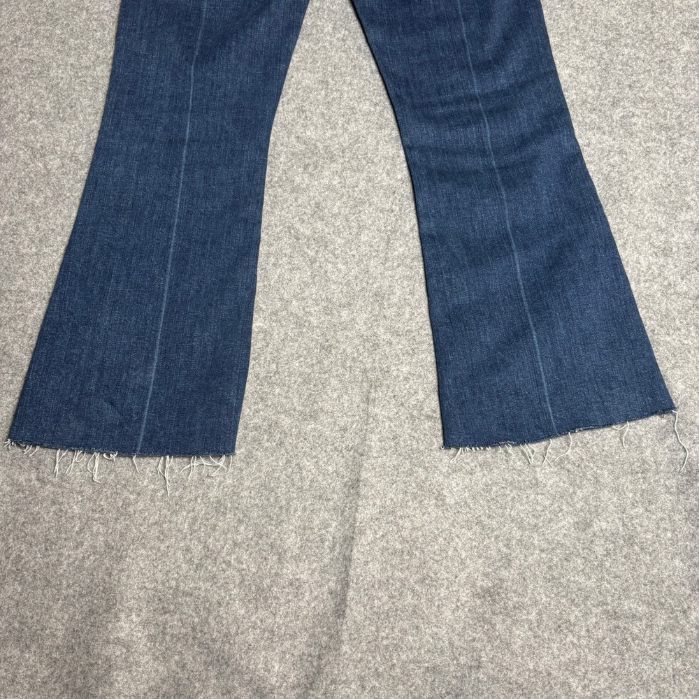 Frame Blue Le Crop Mini Boot Flare Wide Leg Frayed Raw Hem Denim Jeans Womens 26 - Picture 5 of 8
